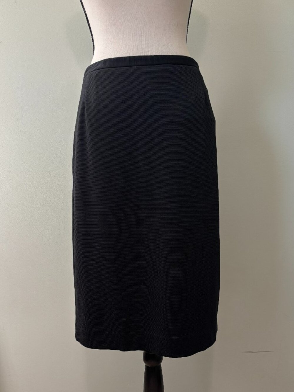 Worth Black Ribbed Wool Angora Pencil Skirt Made in USA Size 10 Like New - Picture 1 of 5